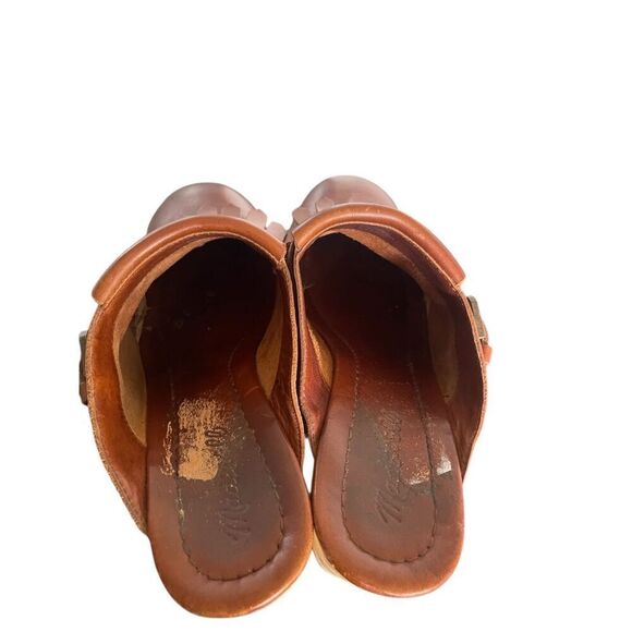 Madewell Kitlie Fringe Wood Heel Clogs Wedge Brown Size 10 - Picture 3 of 14